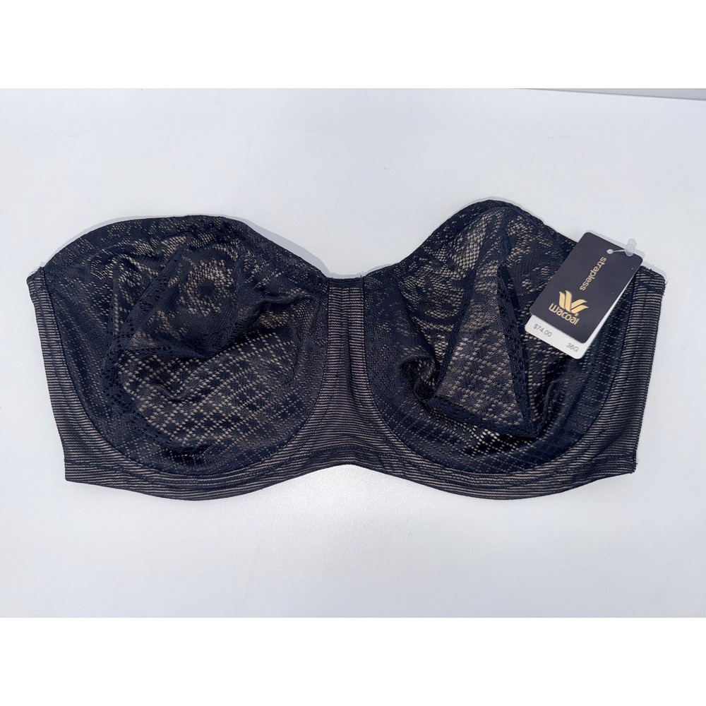 Wacoal Strapless Bra Women 36G Black NEW Lace Underwire 854310
